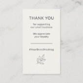 Minimalist Small Business Branding Loyalty Card 名刺 (裏面)