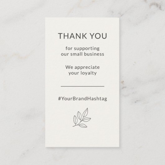 Minimalist Small Business Branding Loyalty Card 名刺 (裏面)