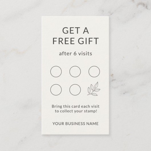 Minimalist Small Business Branding Loyalty Card 名刺 (正面)