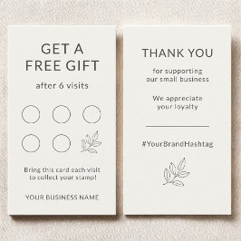 Minimalist Small Business Branding Loyalty Card 名刺