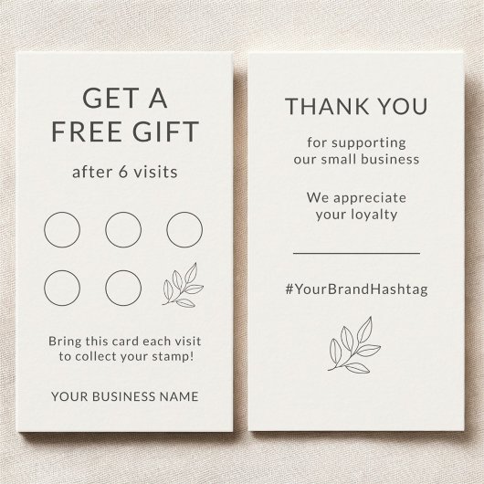 Minimalist Small Business Branding Loyalty Card 名刺