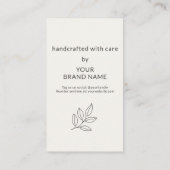 Minimalist Small Business Care Instructions 名刺 (裏面)