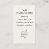 Minimalist Small Business Care Instructions 名刺 (正面)