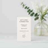 Minimalist Small Business Let's Stay Connected 名刺 (スタンド正面)