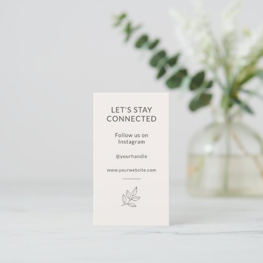 Minimalist Small Business Let's Stay Connected 名刺 (スタンド正面)
