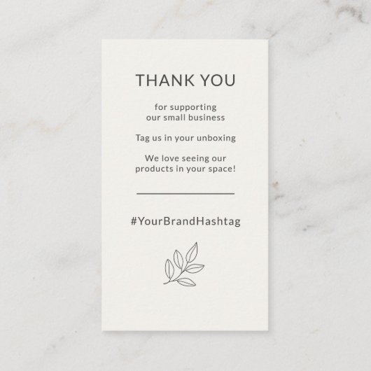 Minimalist Small Business Let's Stay Connected 名刺 (裏面)