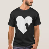 Minimalist Snail Heart Design Tシャツ (正面)