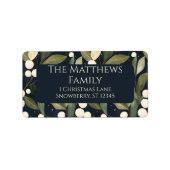 Minimalist Snowberry Christmas ラベル (正面)