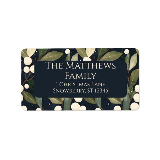 Minimalist Snowberry Christmas  ラベル (正面)