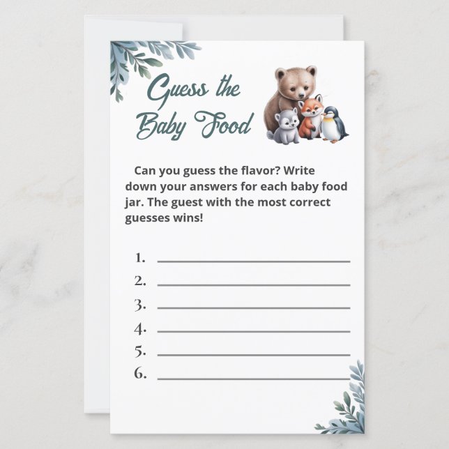 Minimalist Snowflake Baby Food Activity Card (正面)