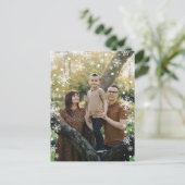 Minimalist Snowflake Frame Photo Overlay Holiday ポストカード (スタンド正面)