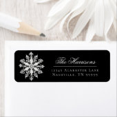 Minimalist Snowflake Wedding Address | Black ラベル (インサイチュ)