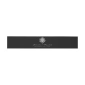 Minimalist Snowflake Wedding | Black 招待状ベリーバンド (フラット)