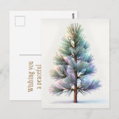 Minimalist Snowy Pine ポストカード (正面/裏面)