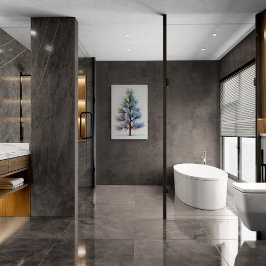 Minimalist Snowy Pine メタルプリント