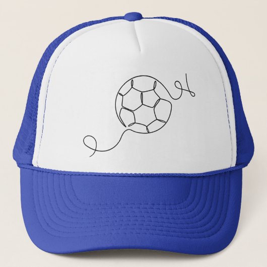 Minimalist Soccer Ball Line Art | Modern Football キャップ (正面)