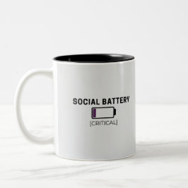Minimalist Social Battery Low Sticker ツートーンマグカップ
