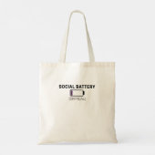 Minimalist Social Battery Low Typography  トートバッグ (裏面)