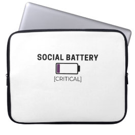 Minimalist Social Battery Low Typography 15" ラップトップスリーブ