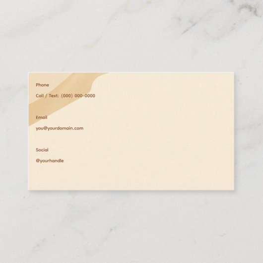 Minimalist Soft Beige & Tan Modern Business Card  名刺 (裏面)