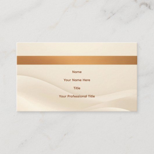 Minimalist Soft Beige & Tan Modern Business Card  名刺 (正面)