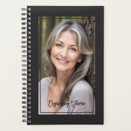 Minimalist Soft Black Personalized Script Photo プランナー手帳