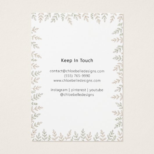 Minimalist Soft Foliage Candle Artwork (裏面)