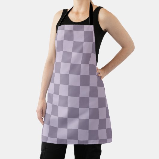 Minimalist Soft Lavender Checkerboard Pattern  エプロン (インサイチュ)