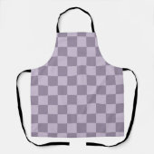 Minimalist Soft Lavender Checkerboard Pattern  エプロン (正面)