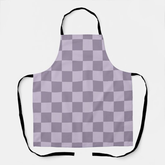 Minimalist Soft Lavender Checkerboard Pattern  エプロン (正面)