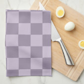 Minimalist Soft Lavender Checkerboard Pattern  キッチンタオル (四つ折り)