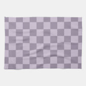 Minimalist Soft Lavender Checkerboard Pattern  キッチンタオル (横)