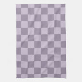 Minimalist Soft Lavender Checkerboard Pattern  キッチンタオル (縦)