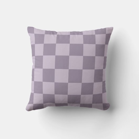 Minimalist Soft Lavender Checkerboard Pattern  クッション (裏面)