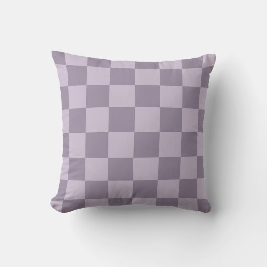Minimalist Soft Lavender Checkerboard Pattern  クッション (正面)