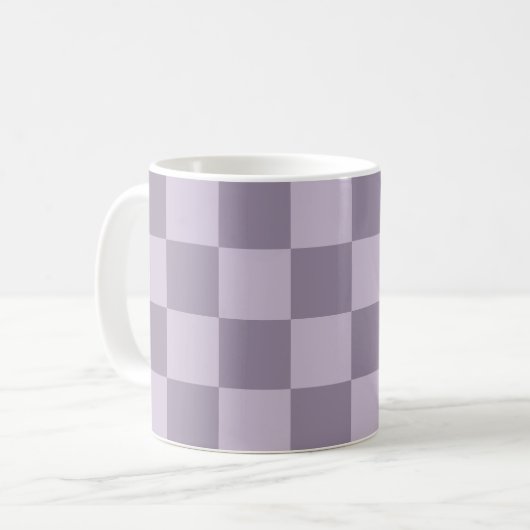 Minimalist Soft Lavender Checkerboard Pattern  コーヒーマグカップ (正面左)