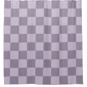 Minimalist Soft Lavender Checkerboard Pattern  シャワーカーテン (正面)