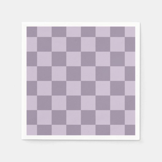 Minimalist Soft Lavender Checkerboard Pattern  スタンダードカクテルナプキン (正面)