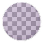 Minimalist Soft Lavender Checkerboard Pattern  セラミックノブ (正面)