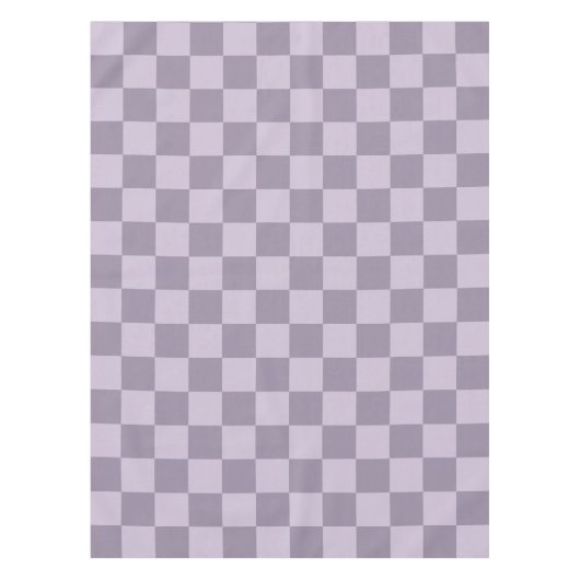 Minimalist Soft Lavender Checkerboard Pattern  テーブルクロス (正面)