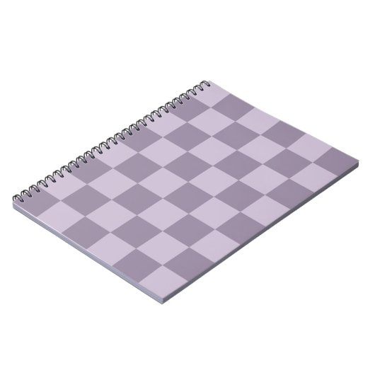 Minimalist Soft Lavender Checkerboard Pattern  ノートブック (左側)