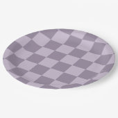 Minimalist Soft Lavender Checkerboard Pattern  ペーパープレート (アングル)