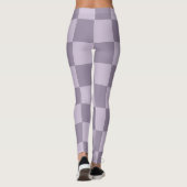 Minimalist Soft Lavender Checkerboard Pattern  レギンス (裏面)