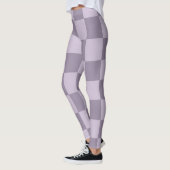 Minimalist Soft Lavender Checkerboard Pattern  レギンス (左)