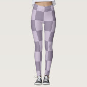 Minimalist Soft Lavender Checkerboard Pattern  レギンス (正面)