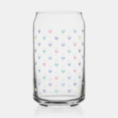 Minimalist Soft Pastel Heart Pattern   ガラス缶 (正面)