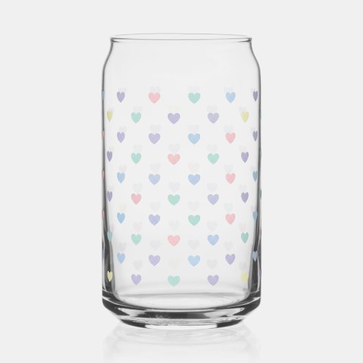 Minimalist Soft Pastel Heart Pattern   ガラス缶 (正面)