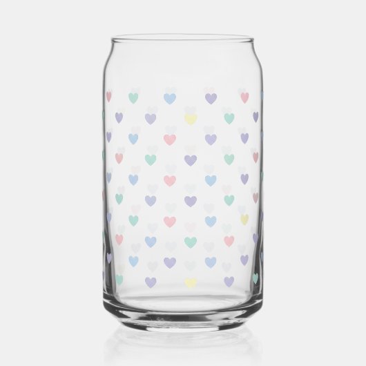 Minimalist Soft Pastel Heart Pattern   ガラス缶 (裏面)