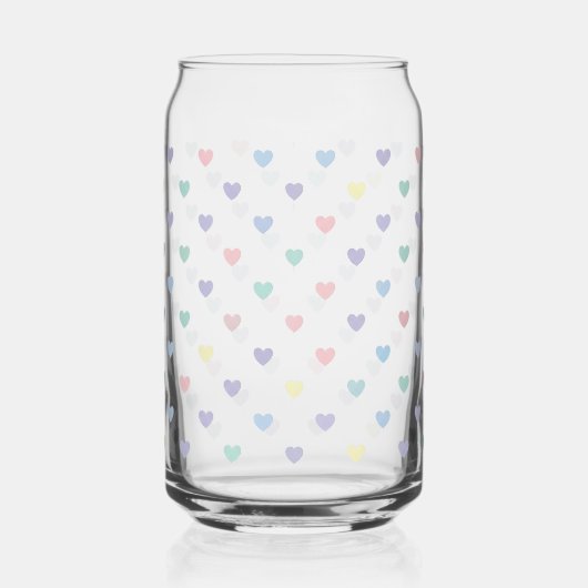Minimalist Soft Pastel Heart Pattern   ガラス缶 (右)