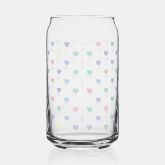 Minimalist Soft Pastel Heart Pattern   ガラス缶 (左)